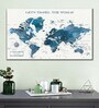 White Blue World Map Wall Art