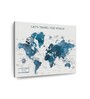 White Blue World Map Wall Art
