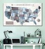 White Blue World Map Wall Art