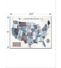 White Blue World Map Wall Art