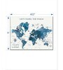 White Blue World Map Wall Art