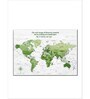 White Green World Map Painting Wall Art