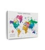 White Green World Map Painting Wall Art