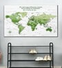 White Green World Map Painting Wall Art