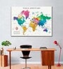 White Green World Map Painting Wall Art