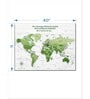 White Green World Map Painting Wall Art