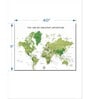 White Green World Map Painting Wall Art