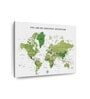 White Green World Map Painting Wall Art