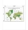 White Green World Map Printed Wall Art