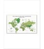 White Green World Map Printed Wall Art