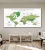 White Green World Map Printed Wall Art