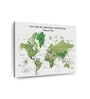 White Green World Map Printed Wall Art