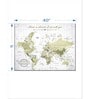 White Green World Map Wall Art