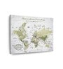 White Green World Map Wall Art
