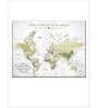 White Green World Map Wall Art