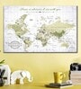White Green World Map Wall Art
