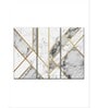 White Grey Marble Texture Geometric Abstract Wall Art Panels ( Set Of 3)