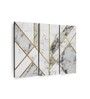 White Grey Marble Texture Geometric Abstract Wall Art Panels ( Set Of 3)