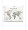 White Grey World Map Printed Framed Wall Art
