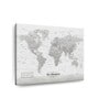 White Grey World Map Printed Wall Art