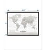White Grey World Map Printed Wall Art