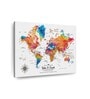 White Orange Colored World Map Wall Art