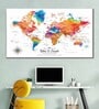 White Orange Colored World Map Wall Art