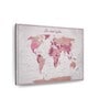 White Pink World Map Painting Wall Art