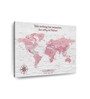 White Pink World Map Painting Wall Art