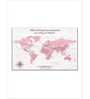 White Pink World Map Painting Wall Art