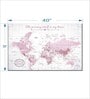 White Pink World Map Printed Framed Wall Art