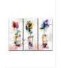 White Rustic Colorful Flowers Painting Wall Art Panels ( Set Of 3)