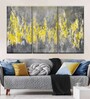 Yellow Grey Painting Wall Art Panels ( Set Of 3)