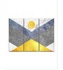 Yellow White Marble Textured Geometric Painting Wall Art Panels ( Set Of 3)