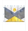 Yellow White Marble Textured Geometric Painting Wall Art Panels ( Set Of 3)