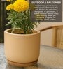 (1Pc) Beige Terracotta Plant Pot