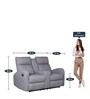 Potenza Velvet Manual 2 Seater Recliner in Grey Colour