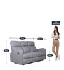 Potenza Velvet Manual 3 Seater Recliner in Grey Colour
