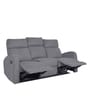 Potenza Velvet Manual 3 Seater Recliner in Grey Colour