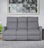 Potenza Velvet Manual 3 Seater Recliner in Grey Colour
