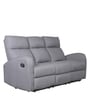 Potenza Velvet Manual 3 Seater Recliner in Grey Colour