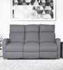 Potenza Velvet Manual 3 Seater Recliner in Grey Colour