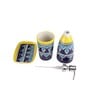 Potter's Touch Blue & Yellow Ceramic (Set of 3) Bath Accessory Set