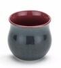 Pottery 150Ml Blue And Maroon Stoneware (Set Of 6) Tea Cups