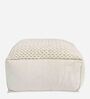 Pouff Fabric Pouffe in White Colour