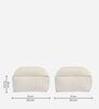 Pouff Fabric Pouffe in White Colour