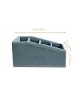 Powder Blue PU Leather Remote Control Holder Desk Organizer