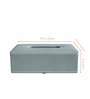 Powder Blue Rectangular PU Leather Tissue Box Cover Sleek Tabletop Napkin Dispenser