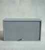 Powder Blue Rectangular PU Leather Tissue Box Cover Sleek Tabletop Napkin Dispenser