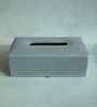Powder Blue Rectangular PU Leather Tissue Box Cover Sleek Tabletop Napkin Dispenser